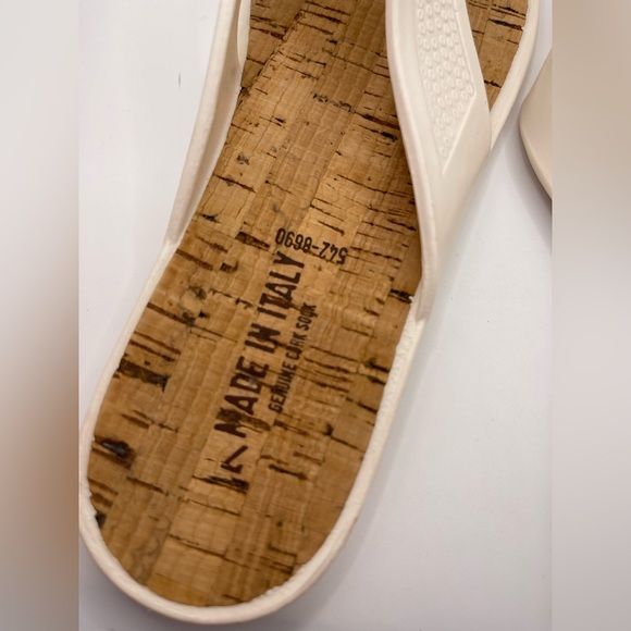 Made in Italy Genuine Cork Sock White Wedding Guest Sandals NWOT Womens 7 Beach - Picture 4 of 4